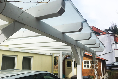 Eingangsüberdachung, Leimholz-Konstruktion