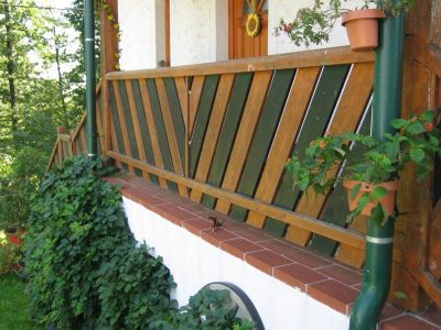 Balkon-Geländer Holz, 2-färbig