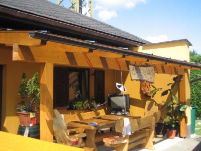 Terrassen-Überdachung Holz lasiert